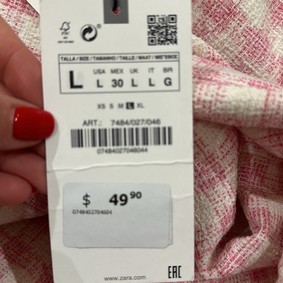 Zara pink skort (Skirt and short) brand new - Picture 5 of 5